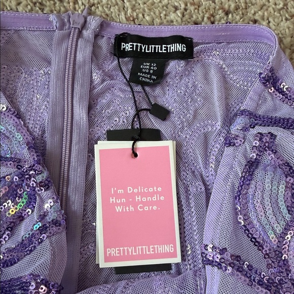 PrettyLittleThing Lavender Sequin Dress - Picture 2 of 10
